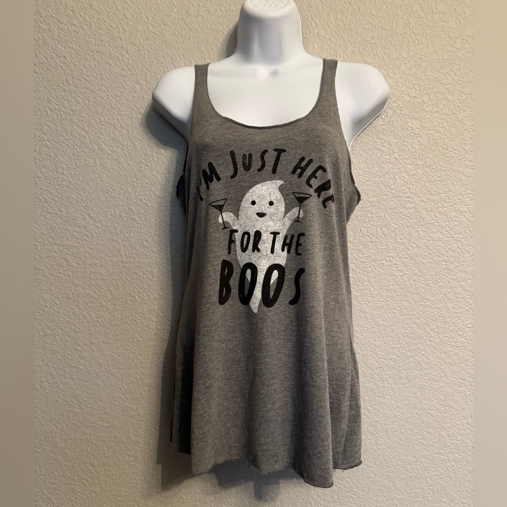 Everfitte “I’m just here for the boos” Halloween Grey Tank Small